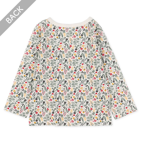 花総柄長袖Tシャツ