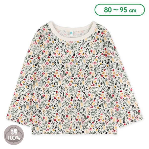 花総柄長袖Tシャツ