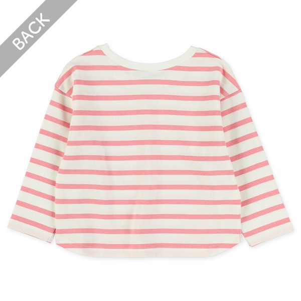 先染めボーダーリブ長袖Tシャツ