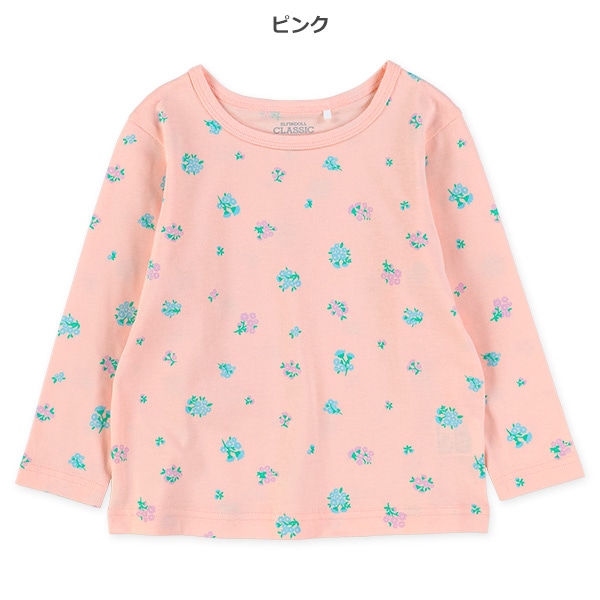 花総柄長袖Tシャツ