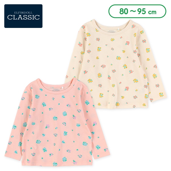 花総柄長袖Tシャツ