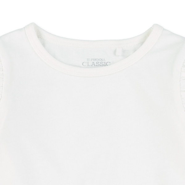 肩フリル白黒Tシャツ