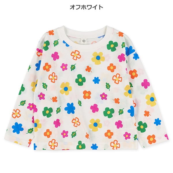カラフル花総柄長袖Tシャツ