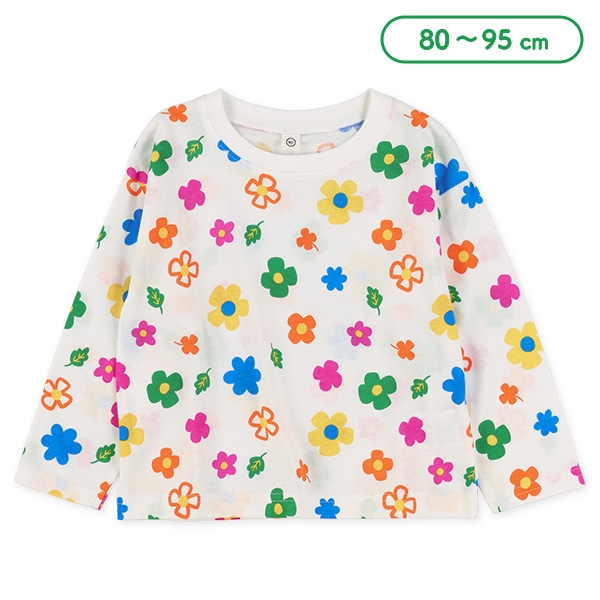 カラフル花総柄長袖Tシャツ