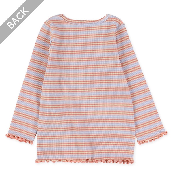 スパンテレコお花レースボーダー長袖Tシャツ