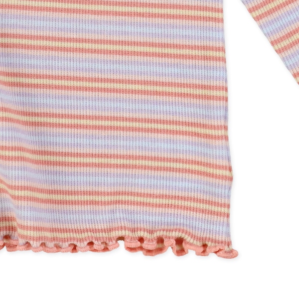 スパンテレコお花レースボーダー長袖Tシャツ