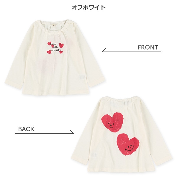 前後プリントスモック風長袖Tシャツ