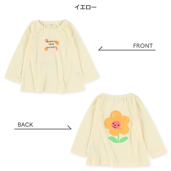 前後プリントスモック風長袖Tシャツ