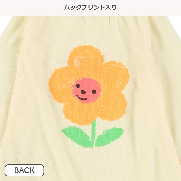 前後プリントスモック風長袖Tシャツ