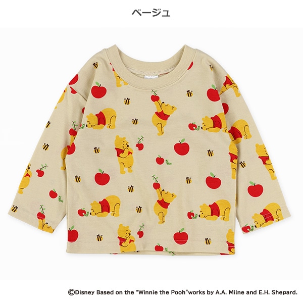 総柄長袖Tシャツ（くまのプーさん）