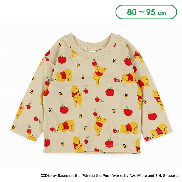 総柄長袖Tシャツ（くまのプーさん）
