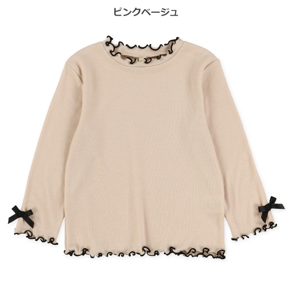袖リボンメロウ長袖Tシャツ
