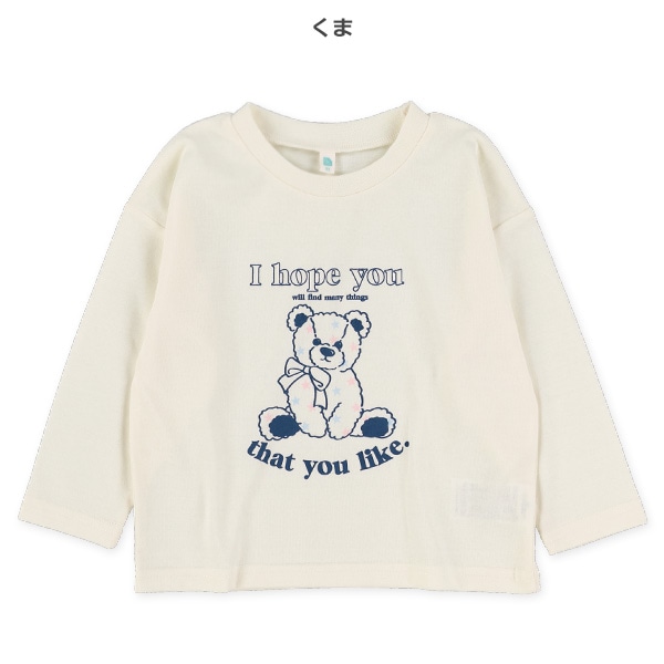 ケーキ・くま・ねこ長袖Tシャツ