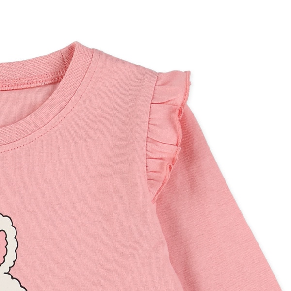 くま・うさぎ肩フリル長袖Tシャツ