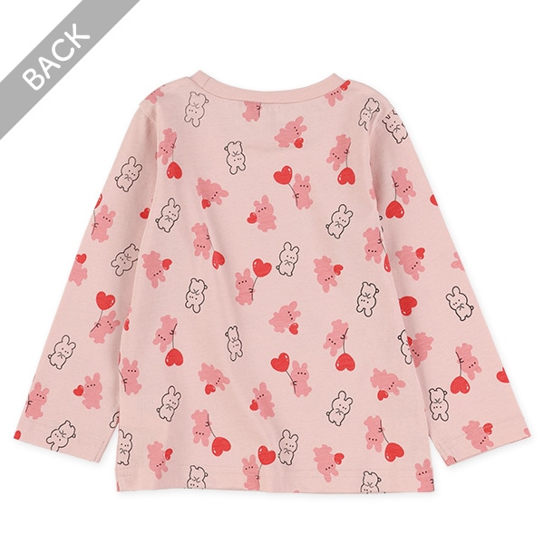 ハートアニマル総柄長袖Tシャツ