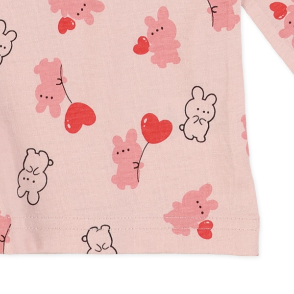 ハートアニマル総柄長袖Tシャツ