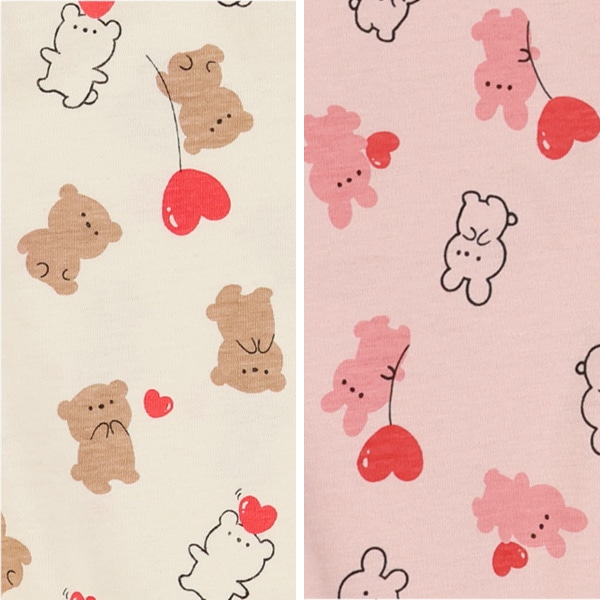 ハートアニマル総柄長袖Tシャツ