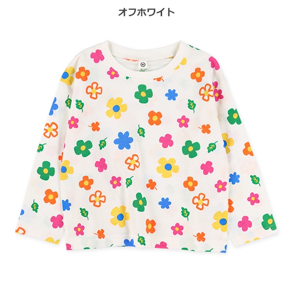カラフル花総柄長袖Tシャツ