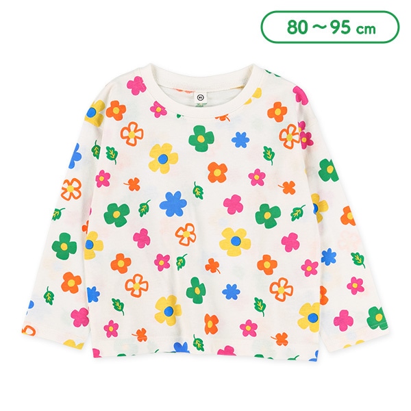 カラフル花総柄長袖Tシャツ