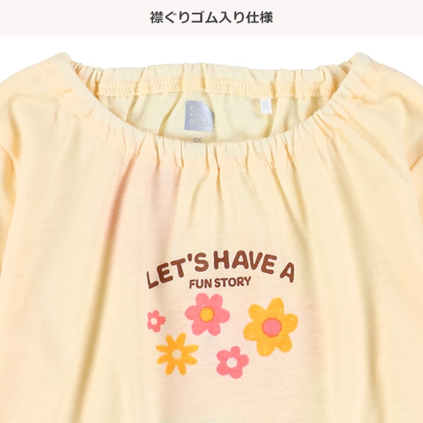 ハート柄・花柄前後プリントスモック長袖Tシャツ