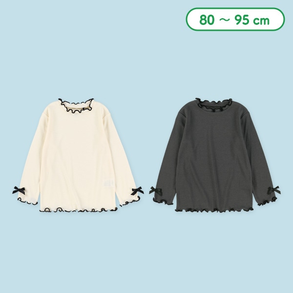 袖リボンメロウ長袖Tシャツ