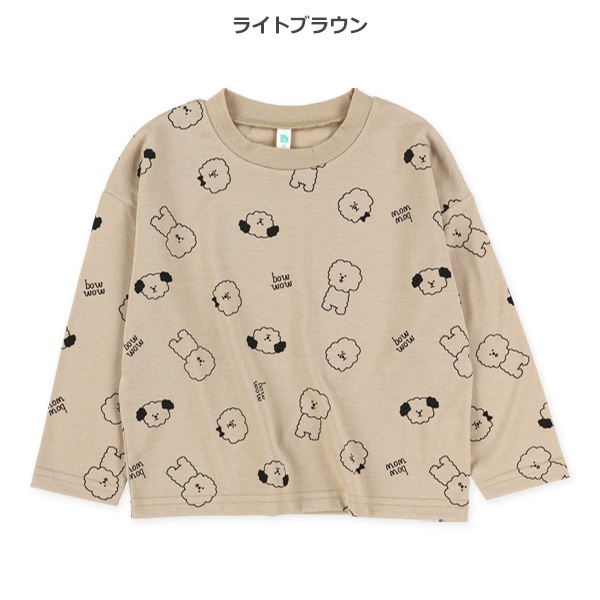 いぬ総柄長袖Tシャツ