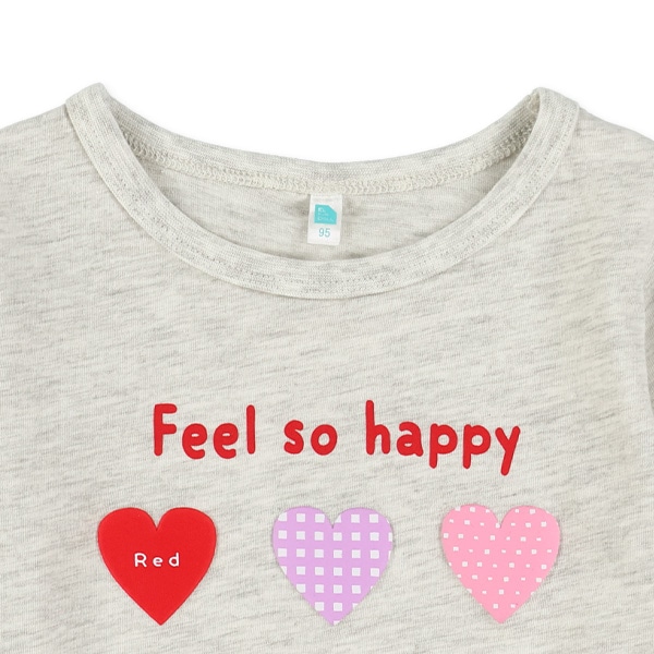 ハート発泡プリント長袖Tシャツ