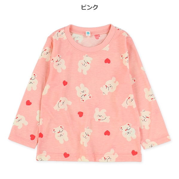 うさぎハート総柄長袖Tシャツ