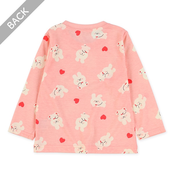 うさぎハート総柄長袖Tシャツ
