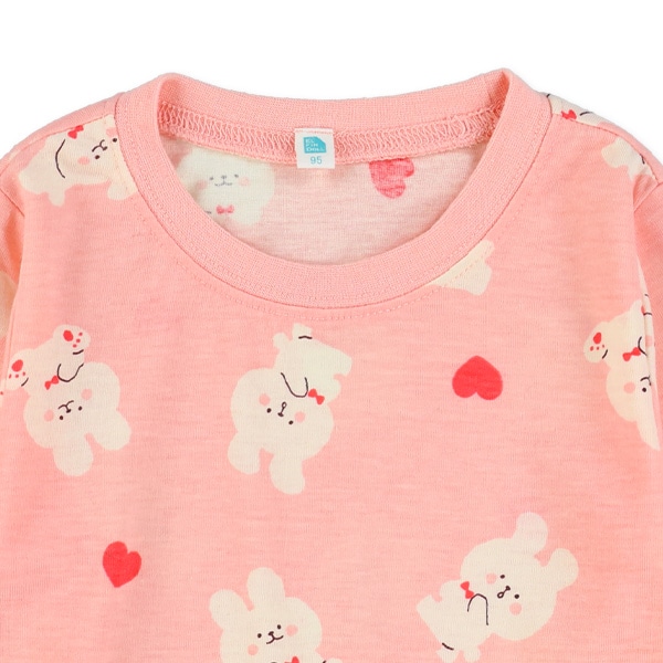 うさぎハート総柄長袖Tシャツ