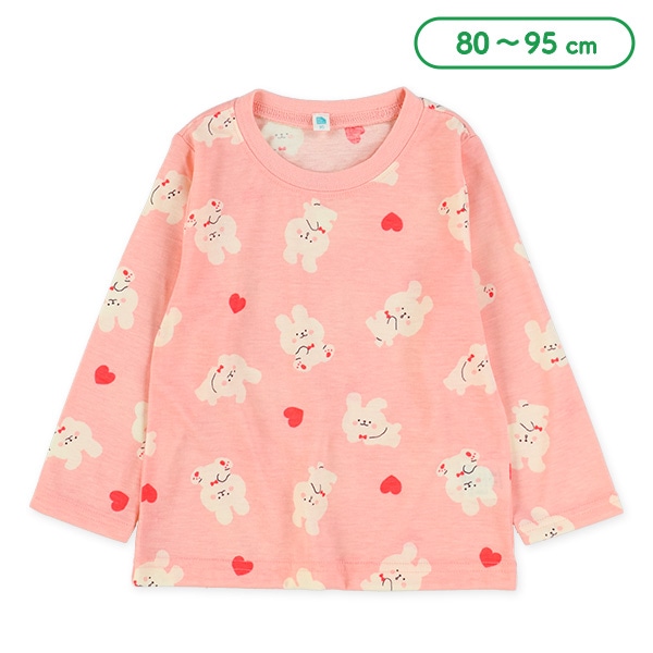 うさぎハート総柄長袖Tシャツ