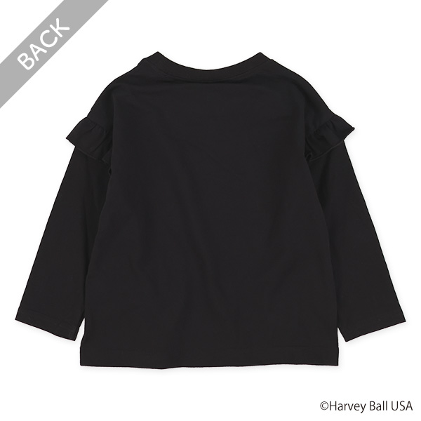 スマイルフェイス総柄長袖Tシャツ