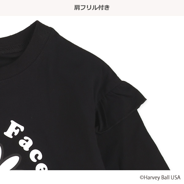 スマイルフェイス総柄長袖Tシャツ