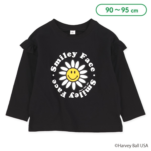 スマイルフェイス総柄長袖Tシャツ