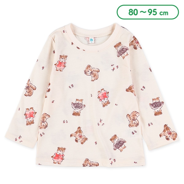 くま総柄長袖Tシャツ