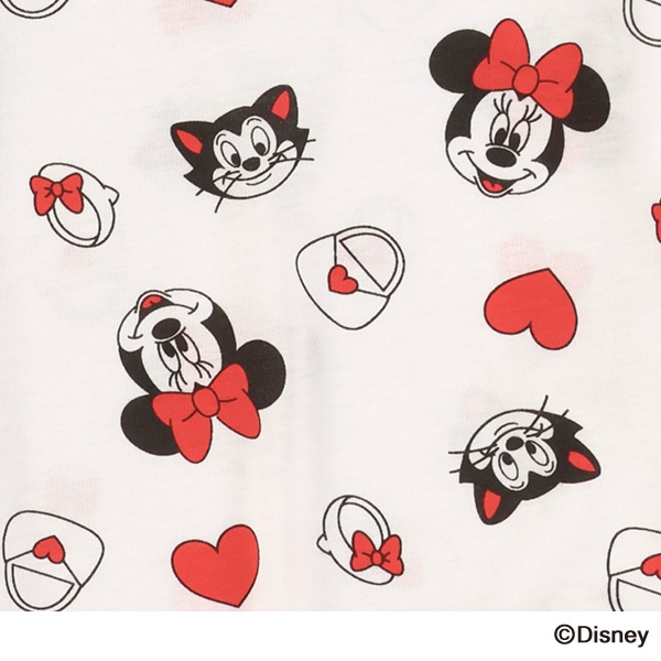 ハート総柄長袖Tシャツ（ミニーマウス）