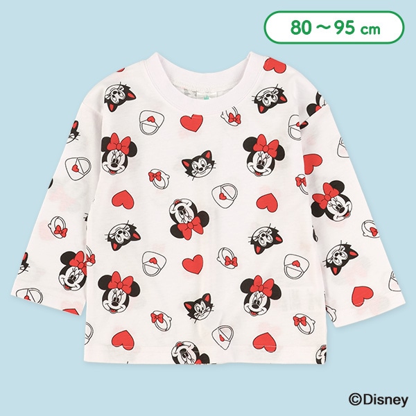 ハート総柄長袖Tシャツ（ミニーマウス）