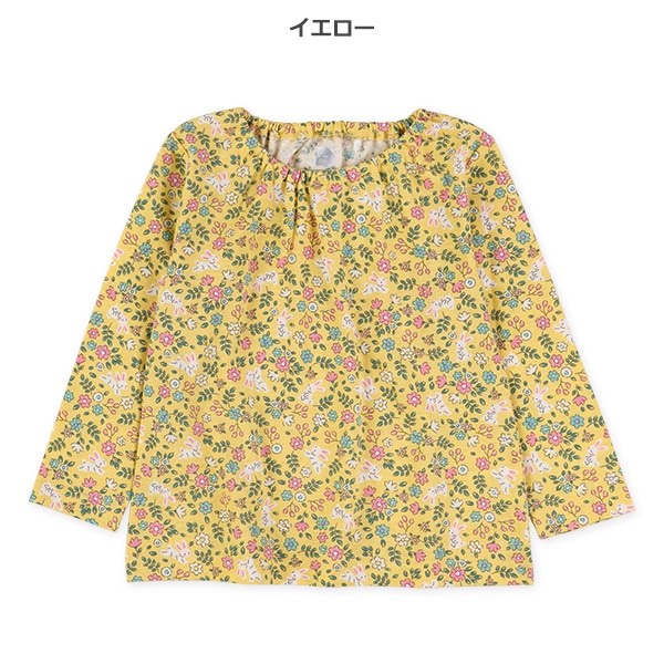 小花総柄スモック長袖Tシャツ