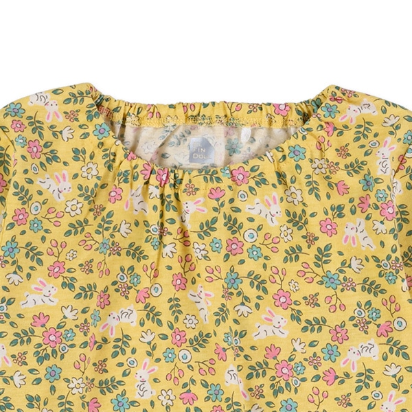 小花総柄スモック長袖Tシャツ
