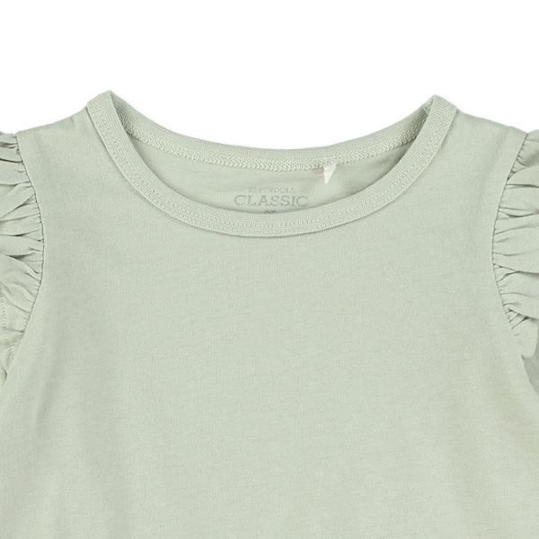 肩フリル長袖Tシャツ