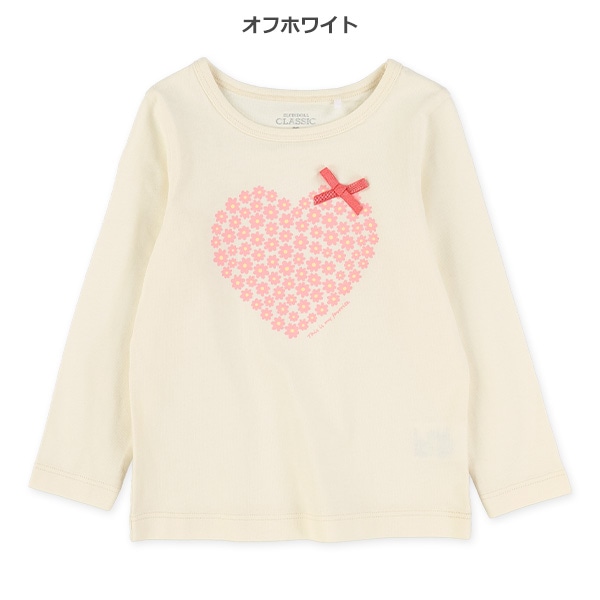 ハートリボン付き長袖Ｔシャツ