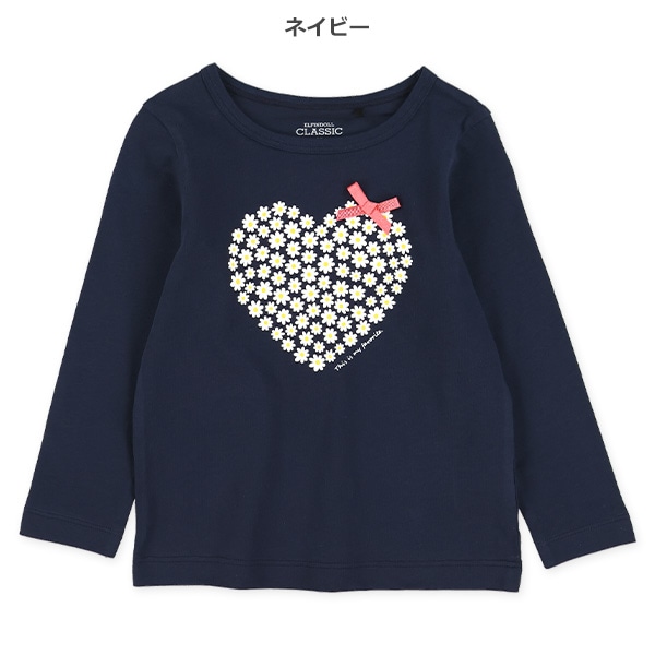 ハートリボン付き長袖Ｔシャツ