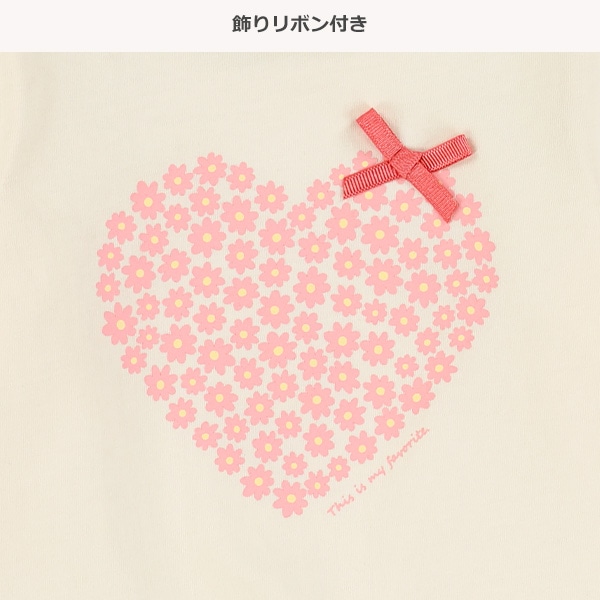 ハートリボン付き長袖Ｔシャツ