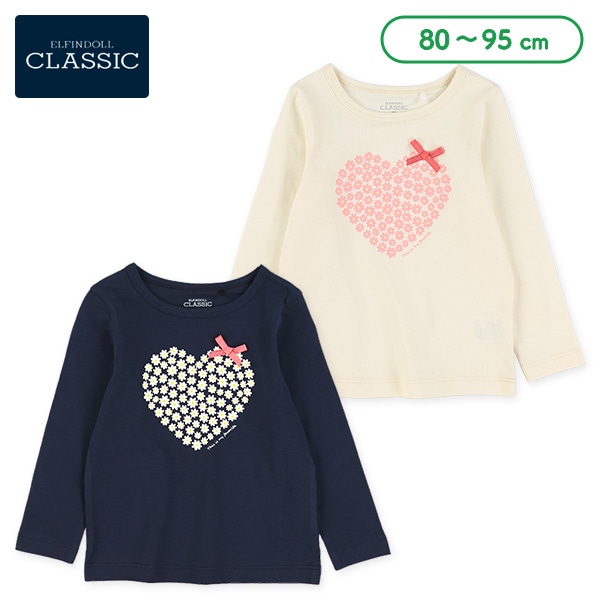 ハートリボン付き長袖Ｔシャツ