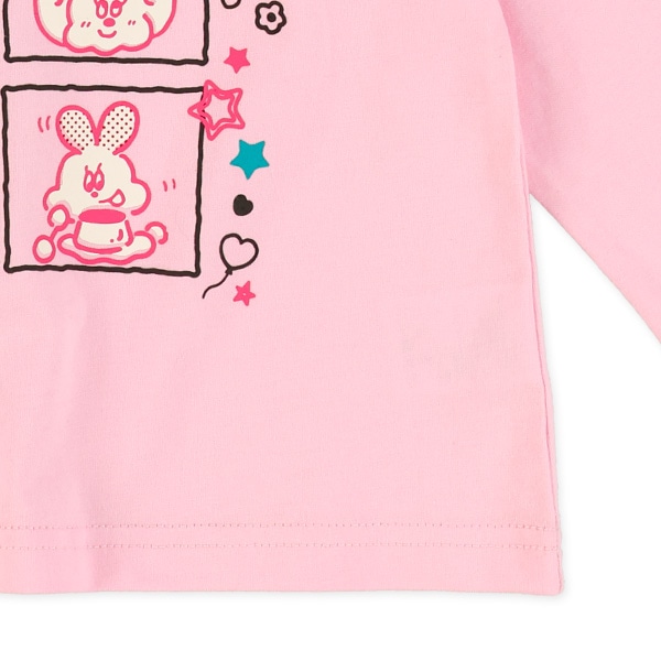 肩フリルうさぎ長袖Tシャツ