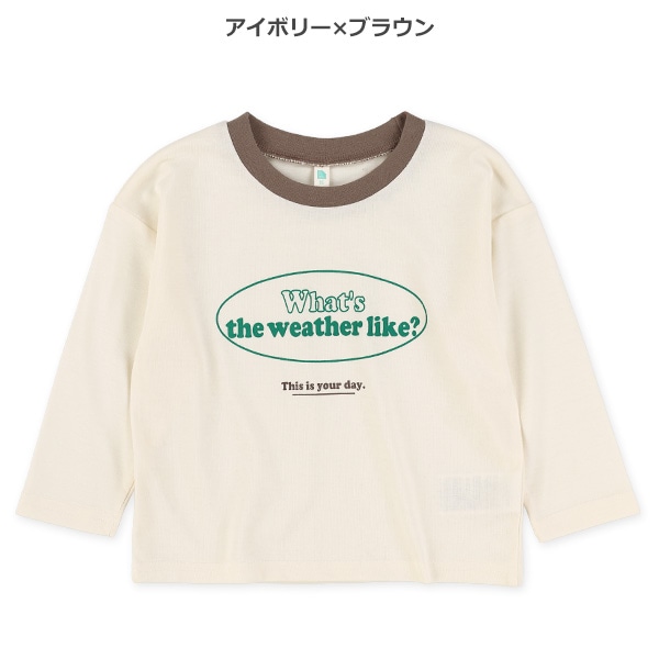 胸ロゴリンガー長袖Tシャツ
