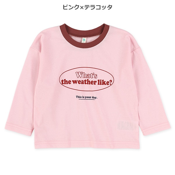 胸ロゴリンガー長袖Tシャツ