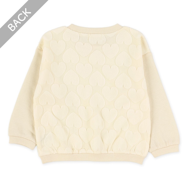 ハートジャガート袖薄手トレーナー