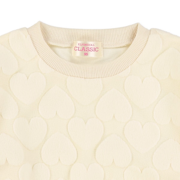 ハートジャガート袖薄手トレーナー