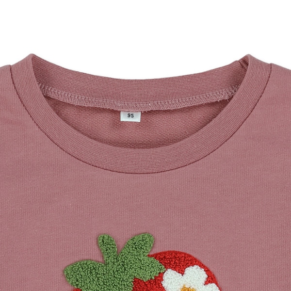 ミニ裏毛いちご相良刺繍長袖Tシャツ